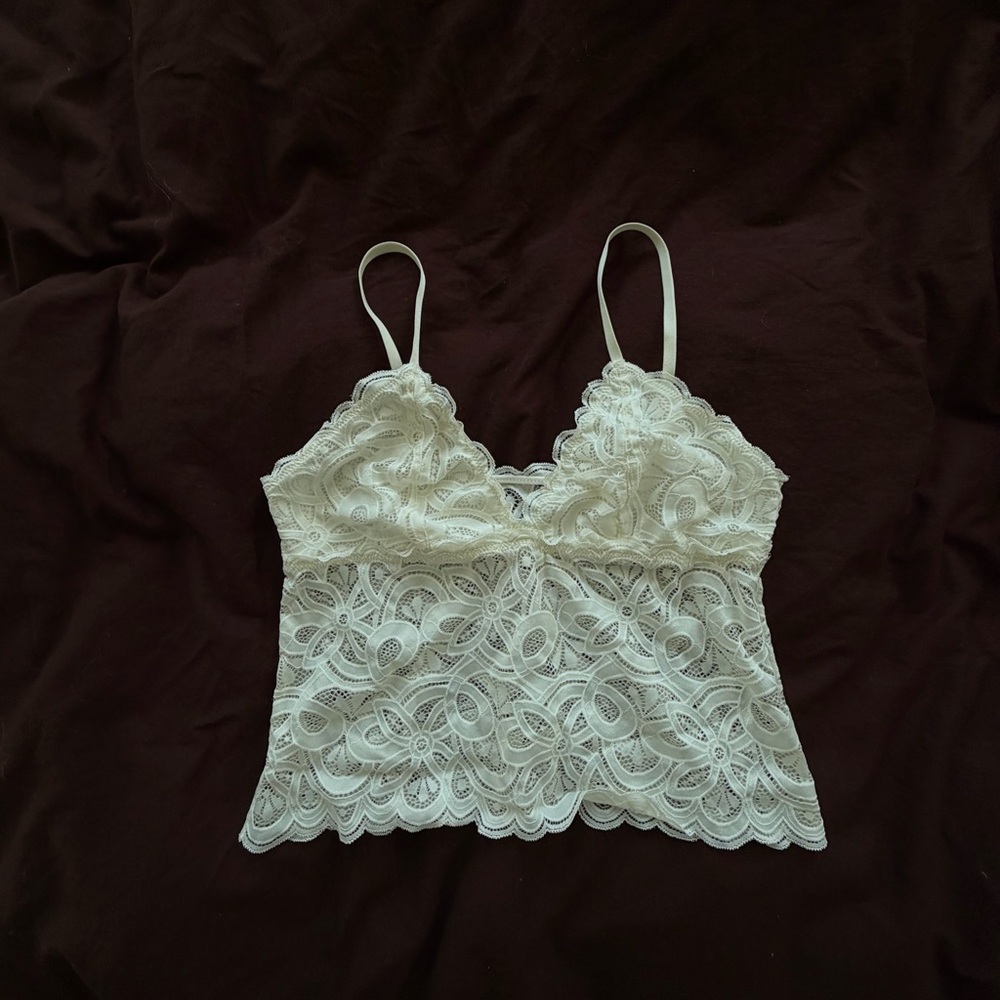 Aerie Longline Lace Triangle Bralette Top